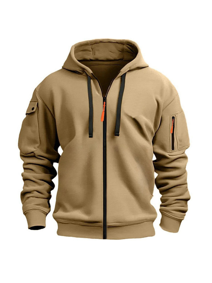 Men's hoodie jacket with functional zip pockets and modern cut Chic & Stil