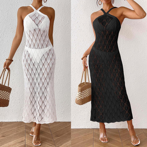 Ladies Elegant Chic Crochet Maxi Dress