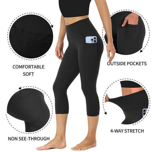 Women's Compression Leggings with Tummy Control and Side Pockets Amarae