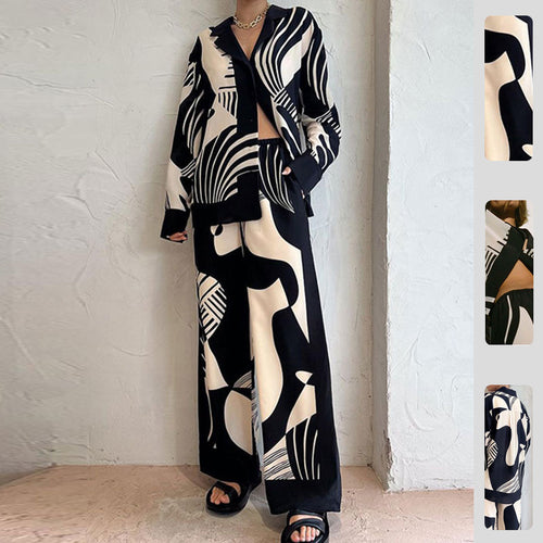 Ensemble en tissu à la mode pour femmes avec motif graphique Chic & Stil