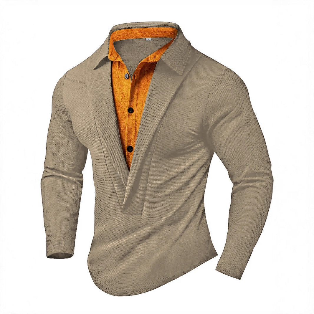 Elegant long sleeve shirt for men with modern collar and textured design Lune London