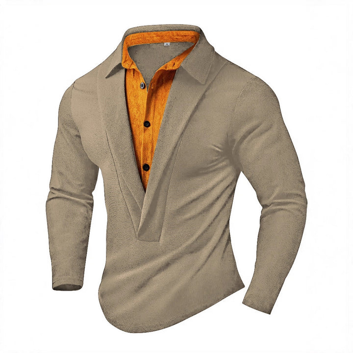 Elegant long sleeve shirt for men with modern collar and textured design Lune London