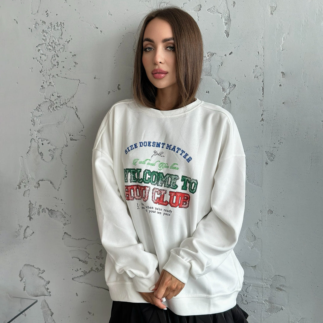 Casual women's sweatshirt with creative inscription Lune London