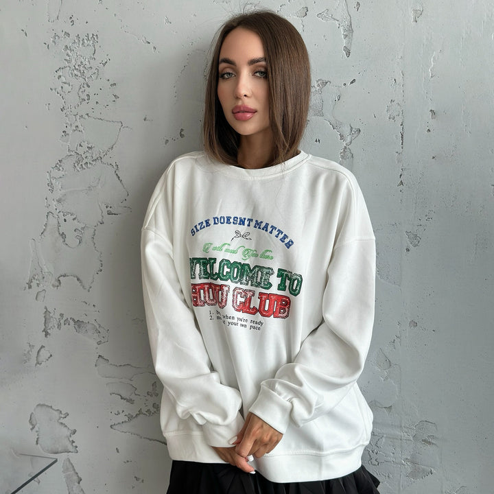 Casual women's sweatshirt with creative inscription Lune London
