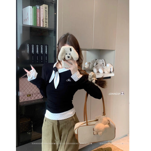 Women's long-sleeve shirt with a stylish collar and fashionable design Chic & Stil