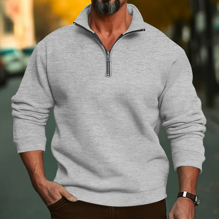 Men's sweatshirt with half zip and cozy fleece Chic & Stil