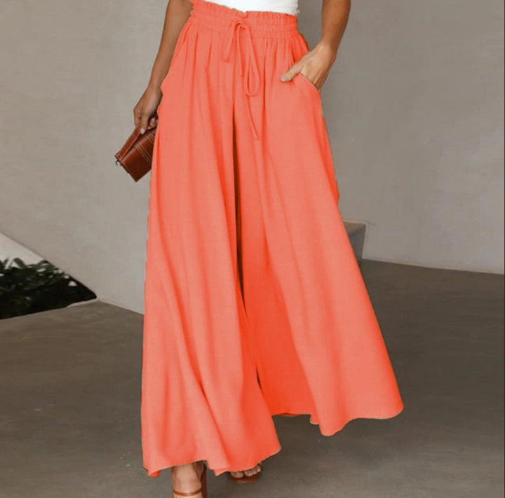 Wide-leg pants for women with elastic waistband and pockets Lune London