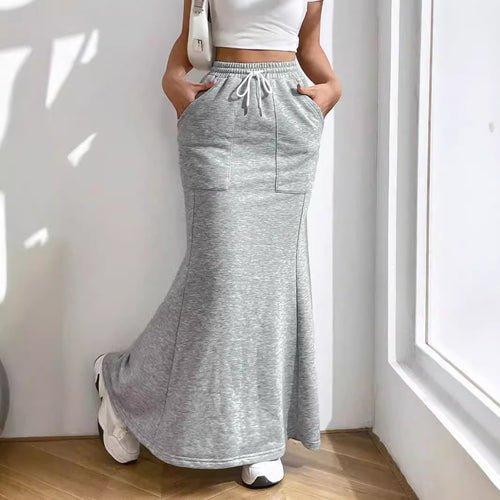 Jupe maxi en sweat femme avec taille élastique et poches pratiques Chic & Stil