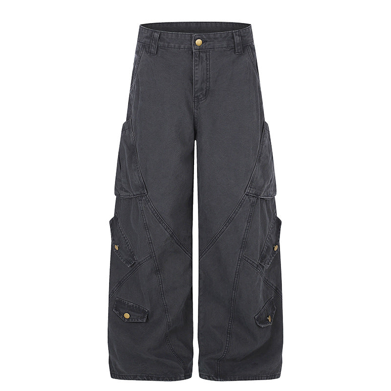 Women Wide High-Waist Cargo Culotte Pants with Multi-Pockets Amarae