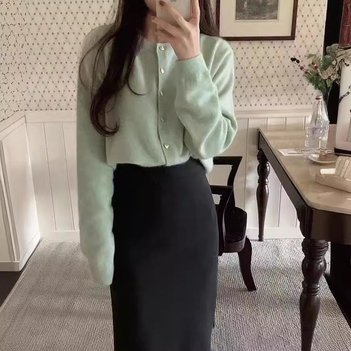 Femme Élégant Gilet avec Boutons en Cœur et Structure en Côtelé Fin Chic & Stil