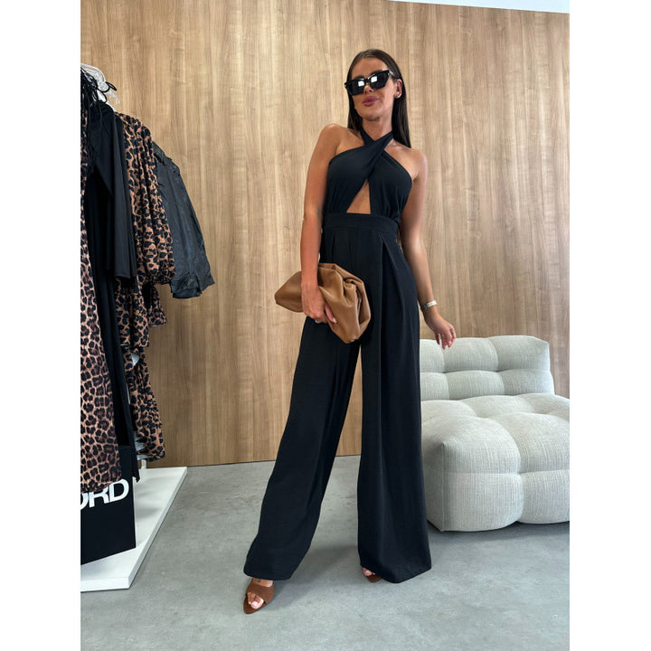Ladies backless wide leg jumpsuits Lune London