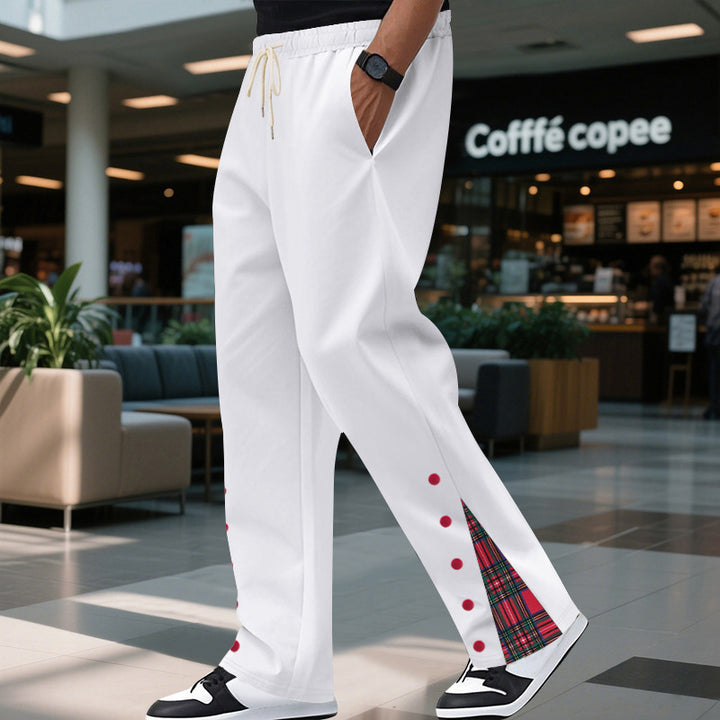 Comfortable leisure pants for men with checkered details on the sides Lune London