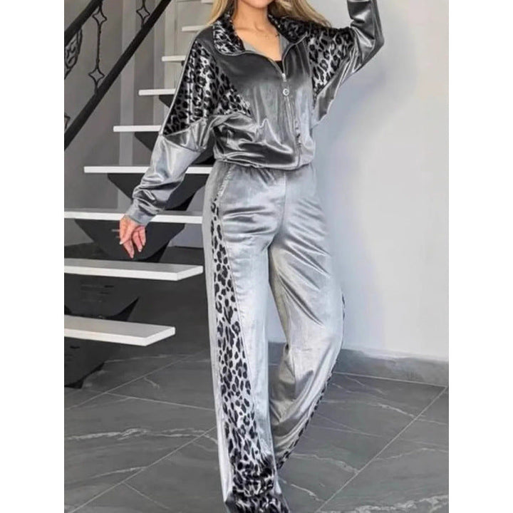 Women’s tracksuit with leopard appliqués Lune London