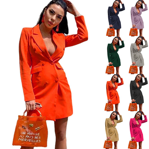 Amarae Fitted Double-Breasted Blazer Dress for Women