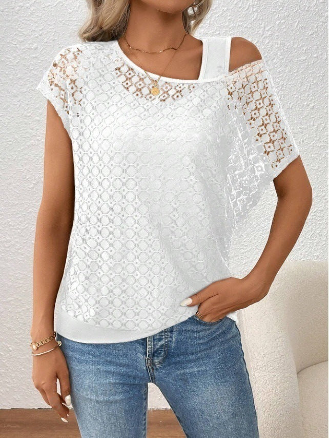 Women's blouse with floral appliqués Lune London