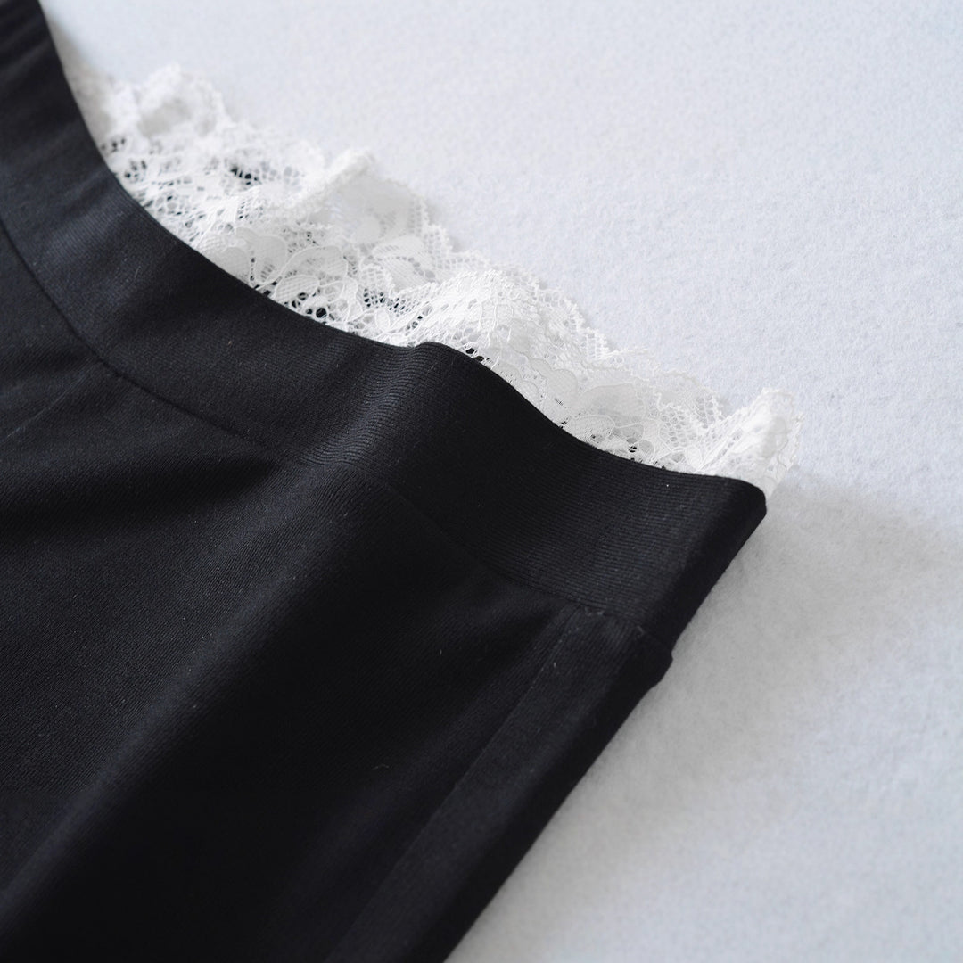 High-waisted stretch jeans for women with lace decoration Lune London