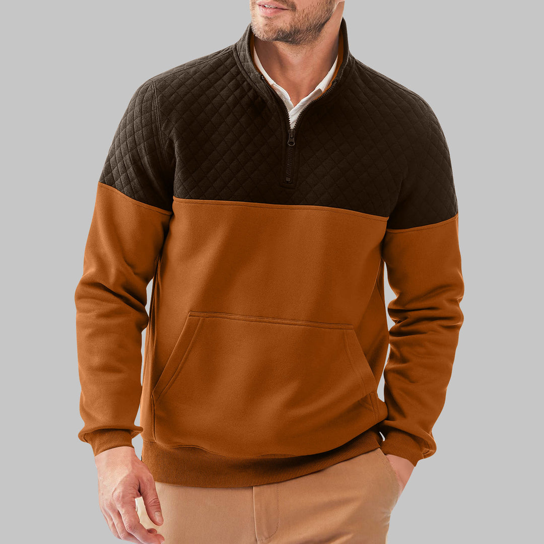 Sporty sweater for men with high collar and pockets Lune London