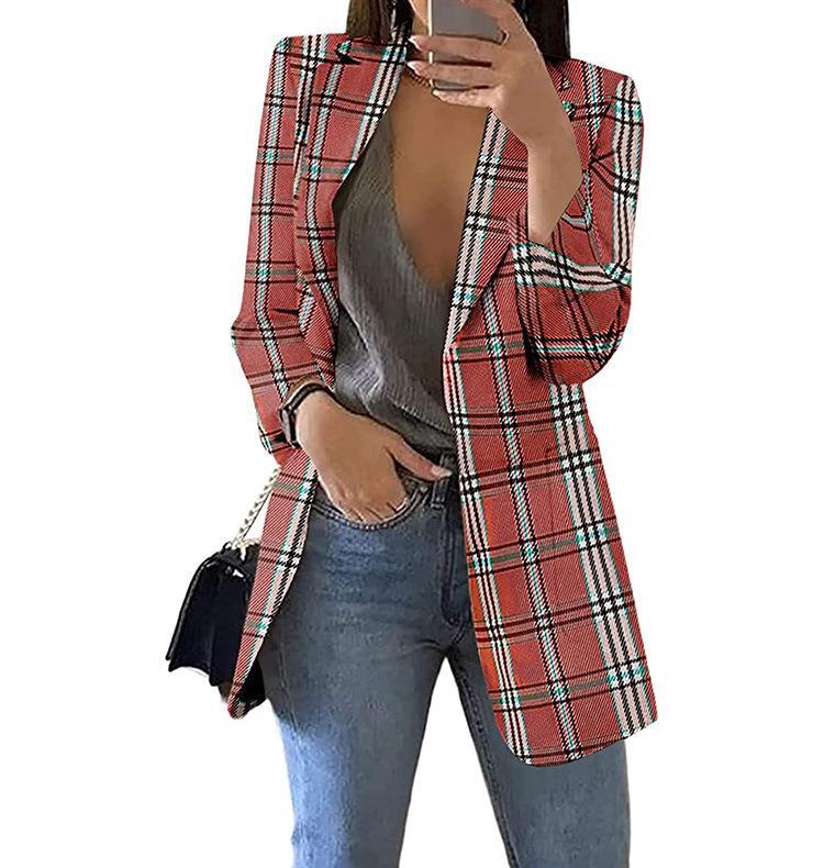 Plaid jacket for women with a modern cut and elegant details Lune London