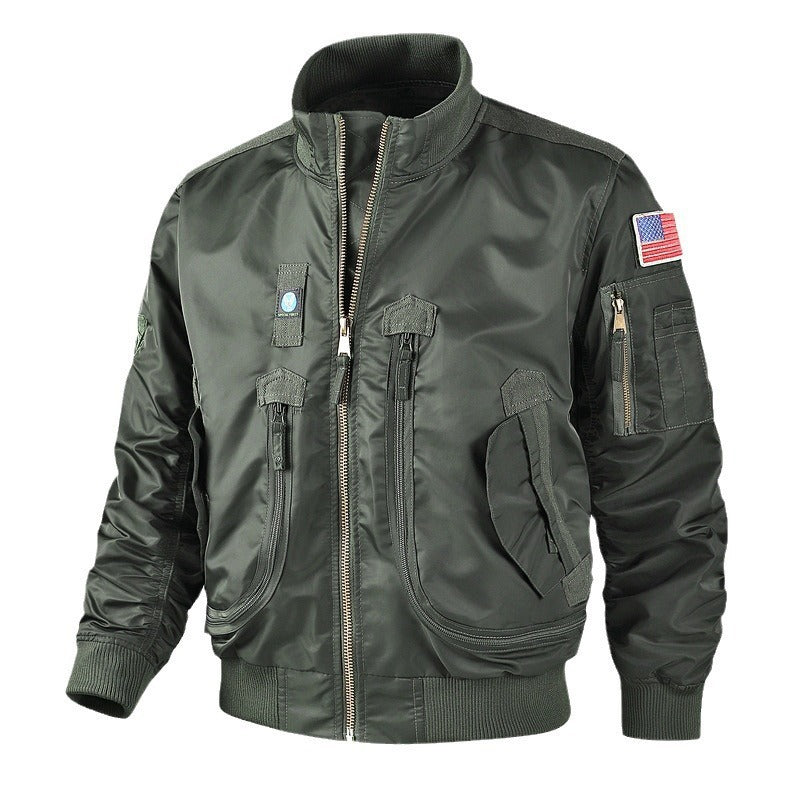 Camouflage bomber jacket for men with practical pockets and warm inner lining Lune London