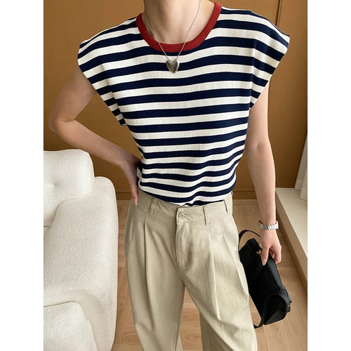 Ladies high-waisted, wide-cut fabric pants Chic & Stil