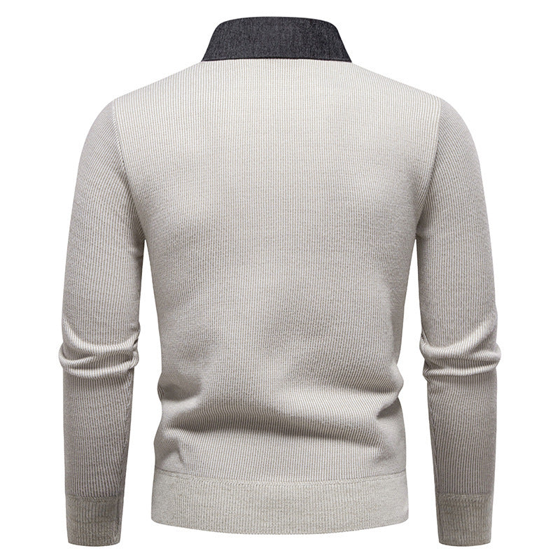 Men's Fine Knit Pullover with Modern Collar Design Lune London
