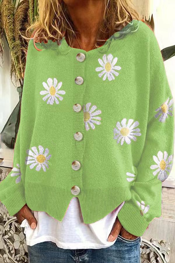 Women's Casual Gilet with Floral Print and Chic Button Details and Style