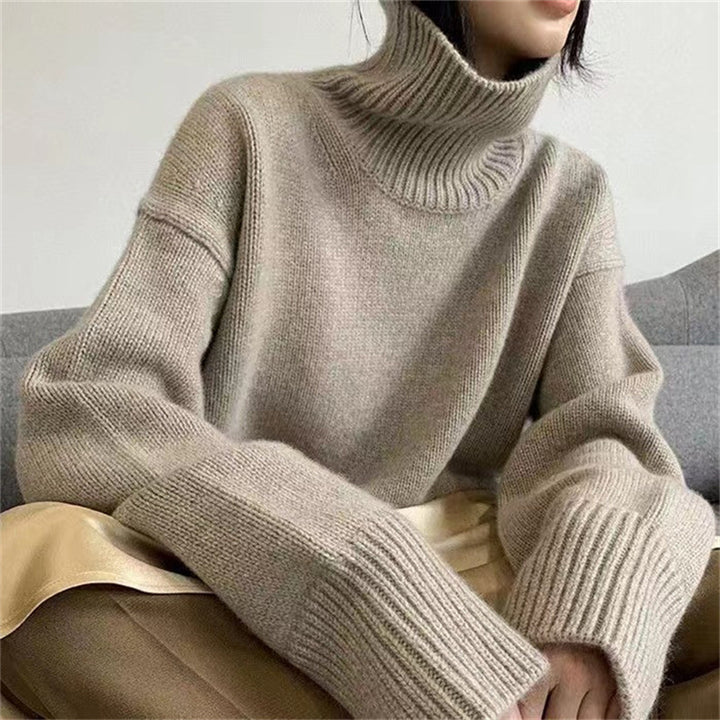 Ladies Cozy Turtleneck Sweater in Soft Knit Lune London
