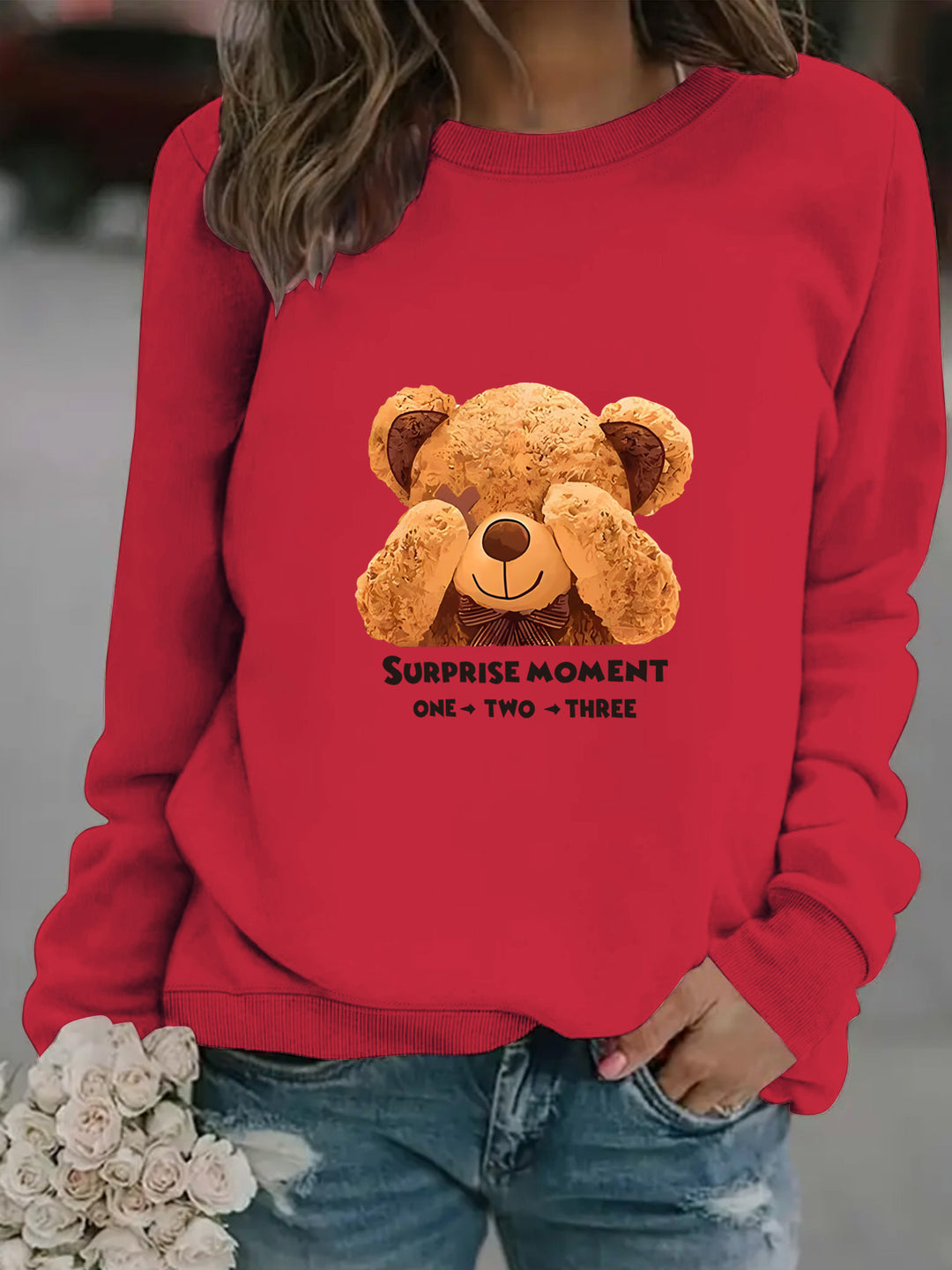 Women Sweatshirt with unique bear motif and entertaining saying Chic & Stil