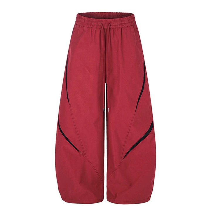 Women's Extra Wide Palazzo Training Pants in Tech Look with Drawstring Waistband and Curved Side Inserts Amarae