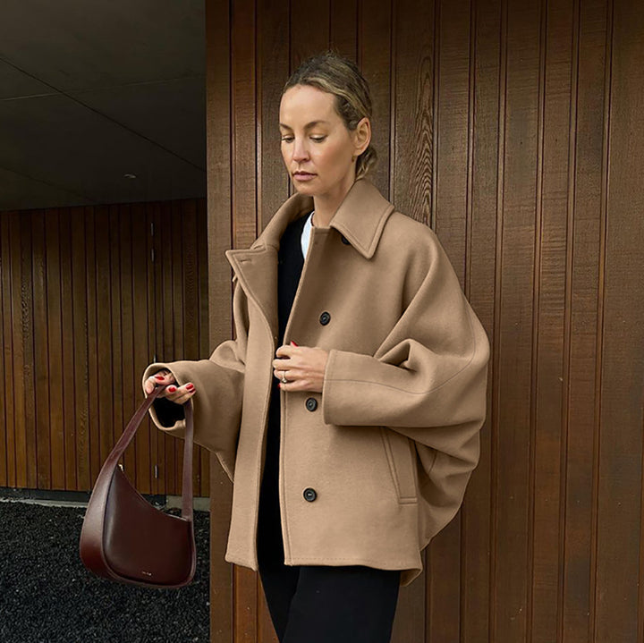 Oversized wool coat for women with classic cut Lune London
