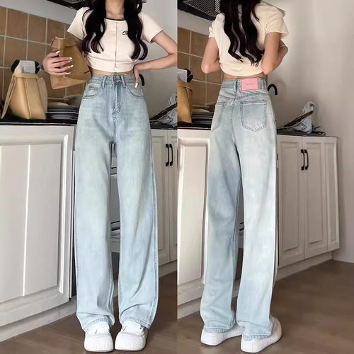 Jean femme large taille haute avec ajustement confortable Chic & Stil