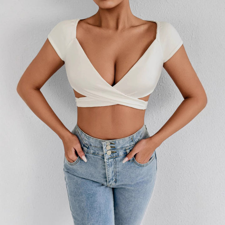 Women’s Crop Top with Elegant Wrap Design Amarae