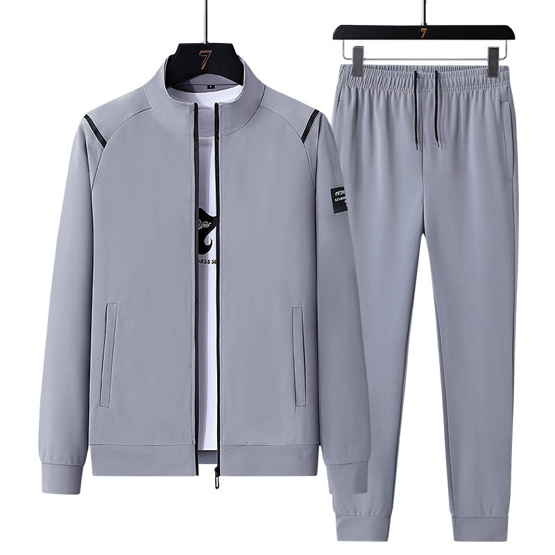 Men's sporty tracksuit set with zip jacket, round neck sweatshirt and slim fit jogging pants Amarae
