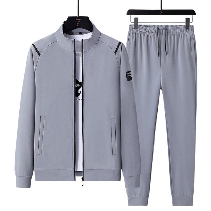 Men's sporty tracksuit set with zip jacket, round neck sweatshirt and slim fit jogging pants Amarae