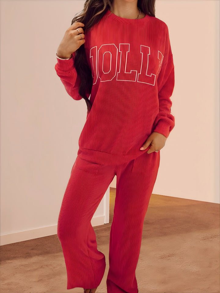Casual striped set for women with print and wide legs Lune London
