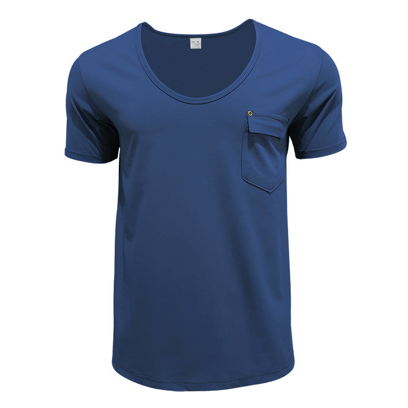 Men's sports t-shirt with deep V-neck and practical chest pocket Lune London