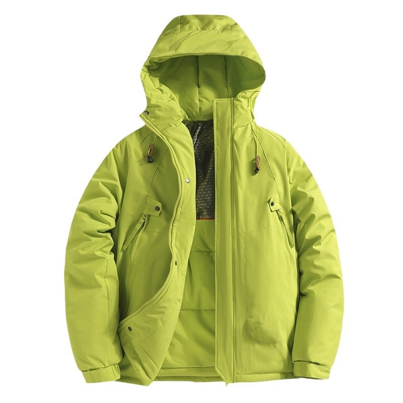 Functional jacket for men with adjustable hood and insulated lining Lune London