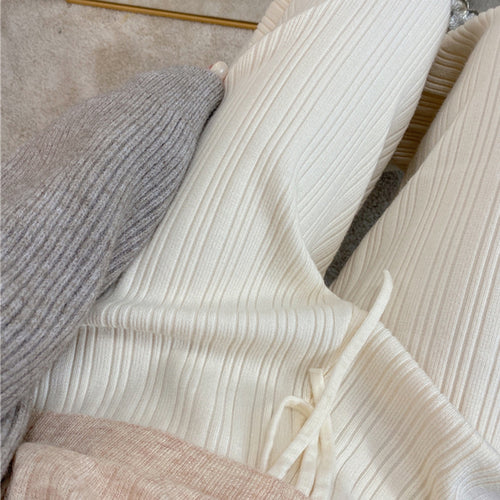 Pantalons larges en tricot pour femmes Chic & Stil