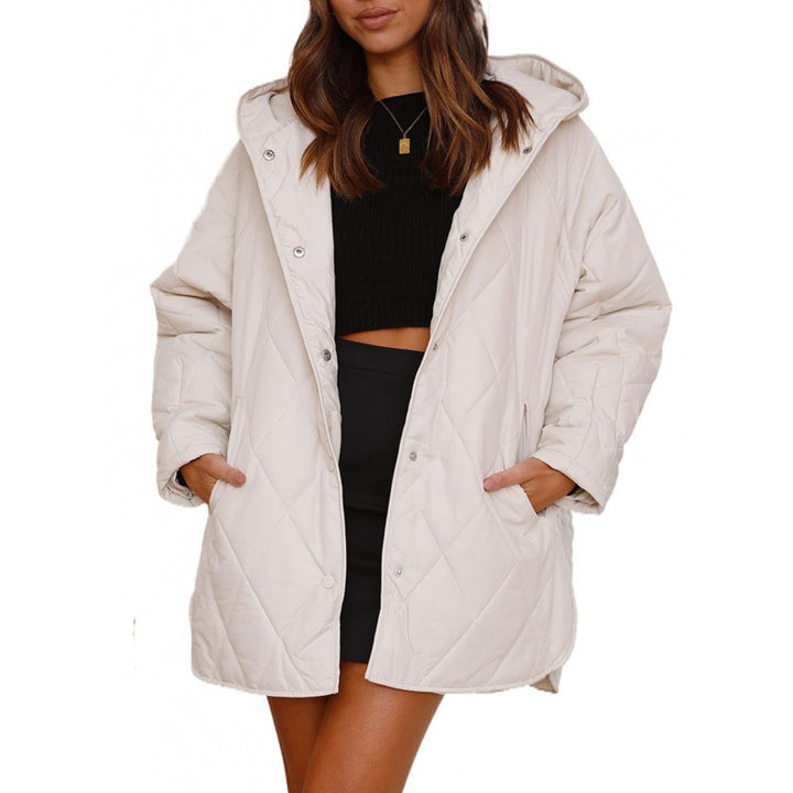 Ladies warm quilted jacket with hood Lune London