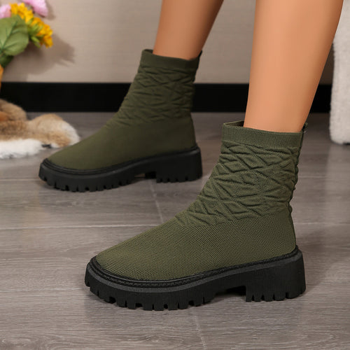 Fashion boots for ladies with textured upper and non-slip sole Amarae