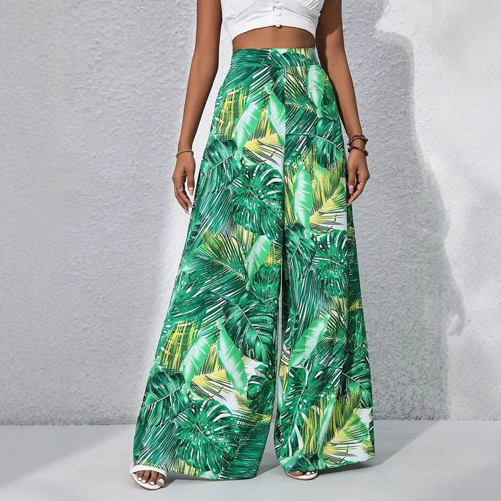 Lune London Tropical Leaf Pattern Maxi Skirt for Women
