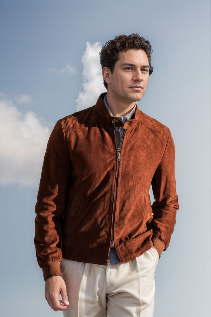 Lightweight sporty jacket for men with modern collar Lune London