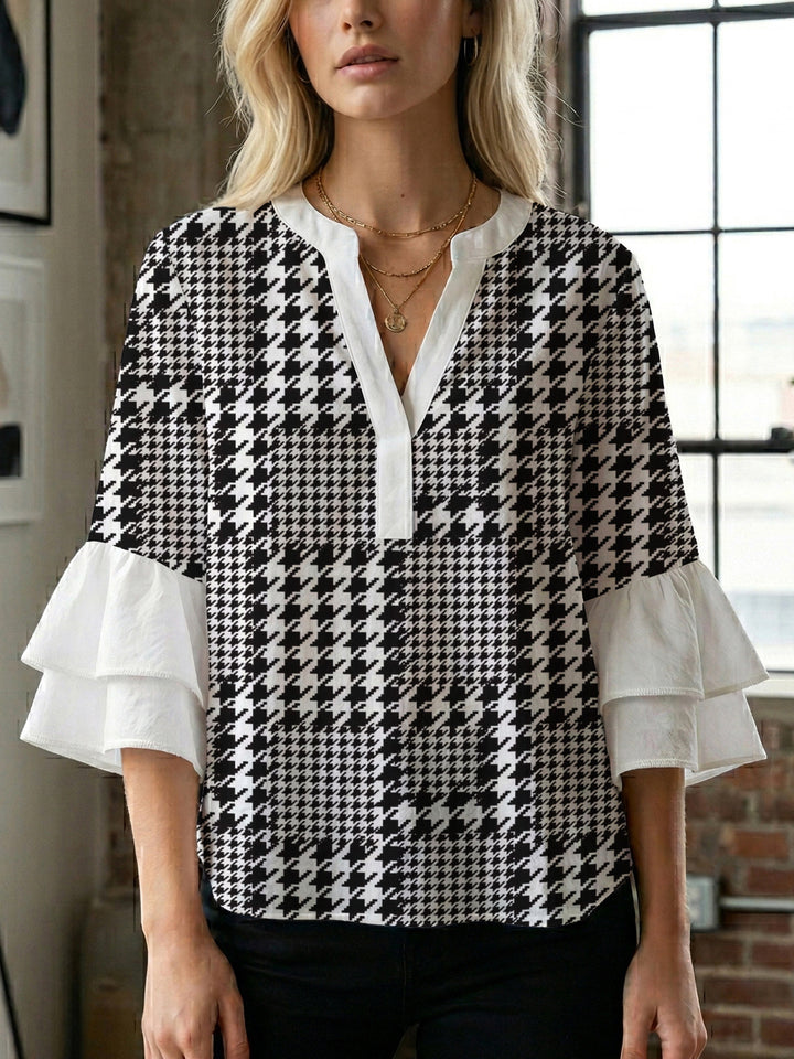 Women's blouse with voluminous ruffled sleeves and modern design Lune London