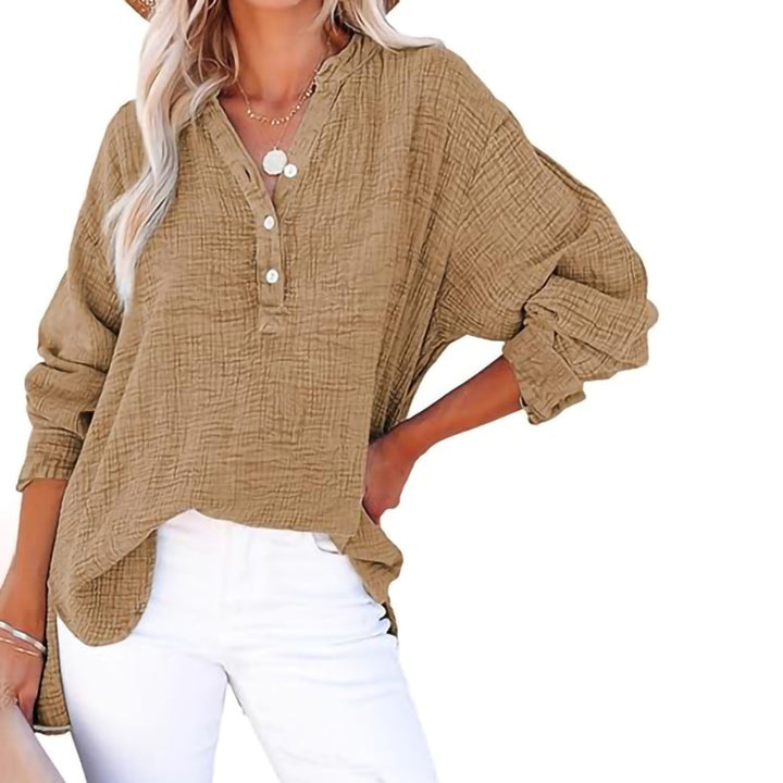 Woman Oversized Casual Shirt with Button Placket Amarae