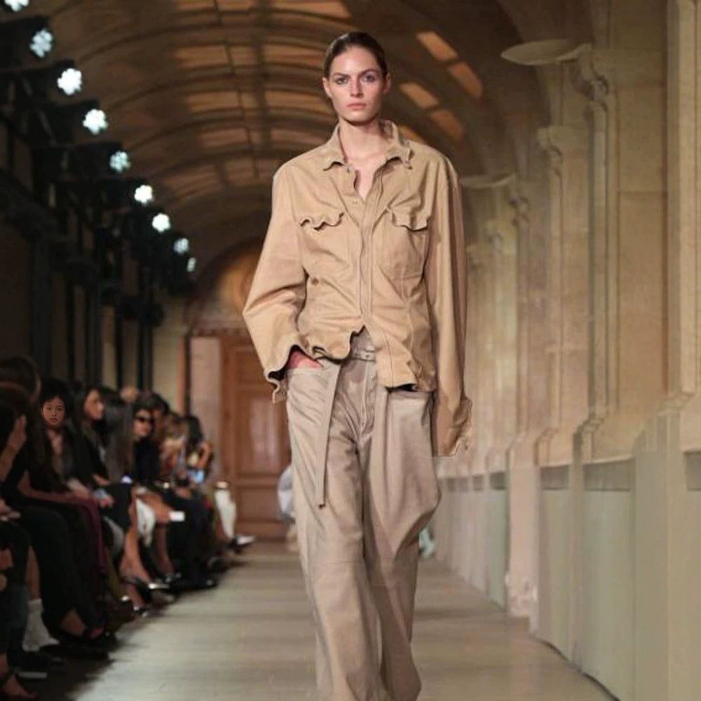 Women’s Utility Shirt Jacket with Patch Pockets and Relaxed Fit Amarae