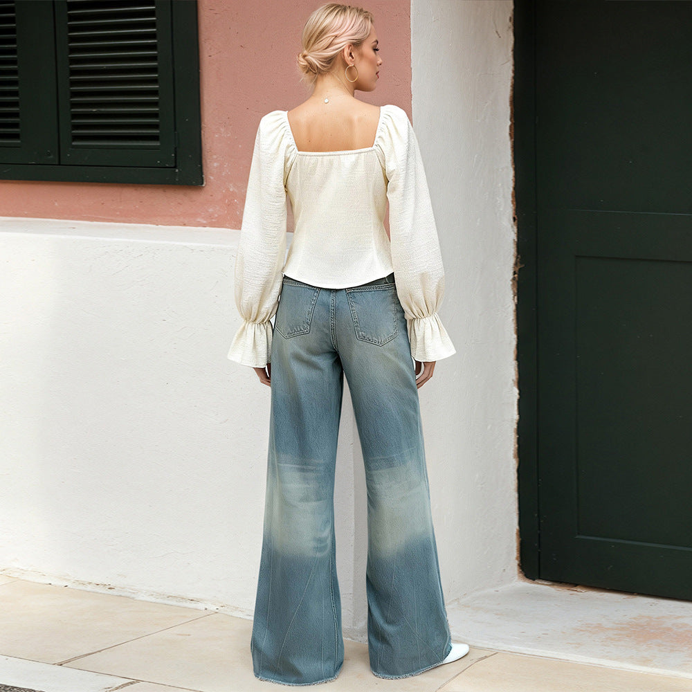 Top femme avec des manches bouffantes et des détails de nœud sophistiqués Chic & Stil
