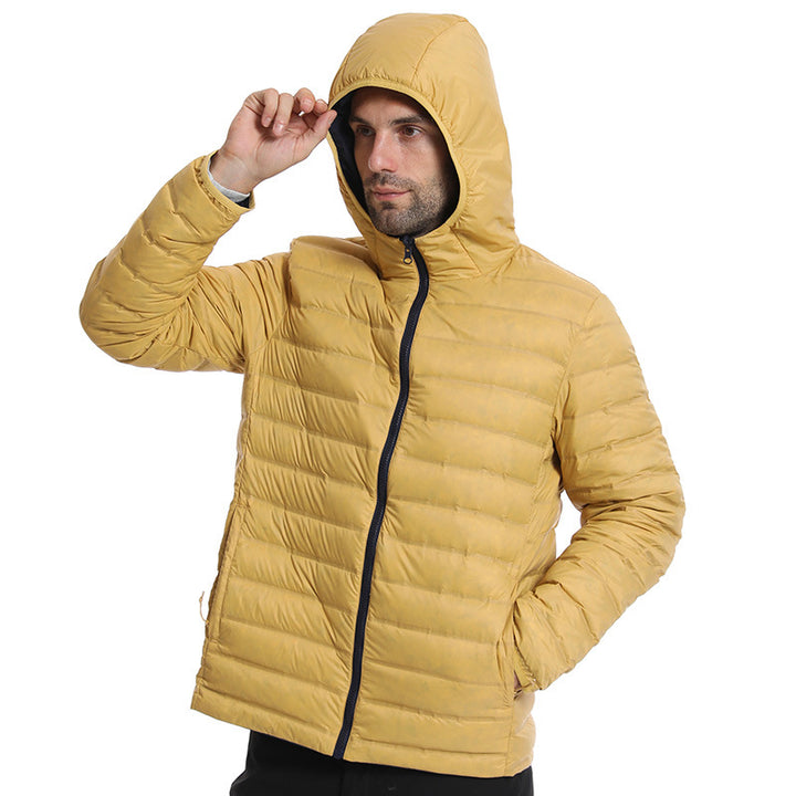 Men's ultra-light padded hooded jacket with compact packing size and wind-resistant surface Amarae