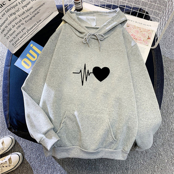 Women's hoodie with heartbeat motif Chic & Stil