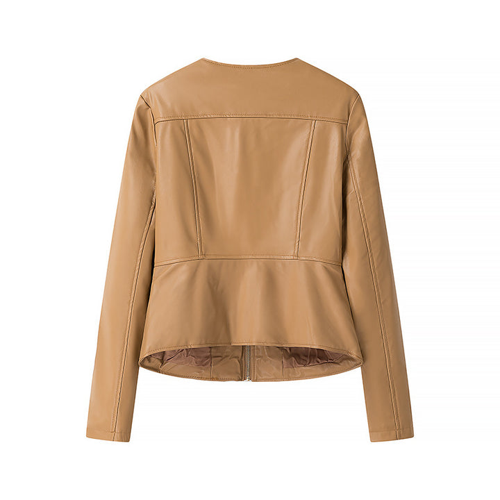 Veste en cuir synthétique pour femmes avec coupe sur mesure et fermeture éclair Chic & Stil