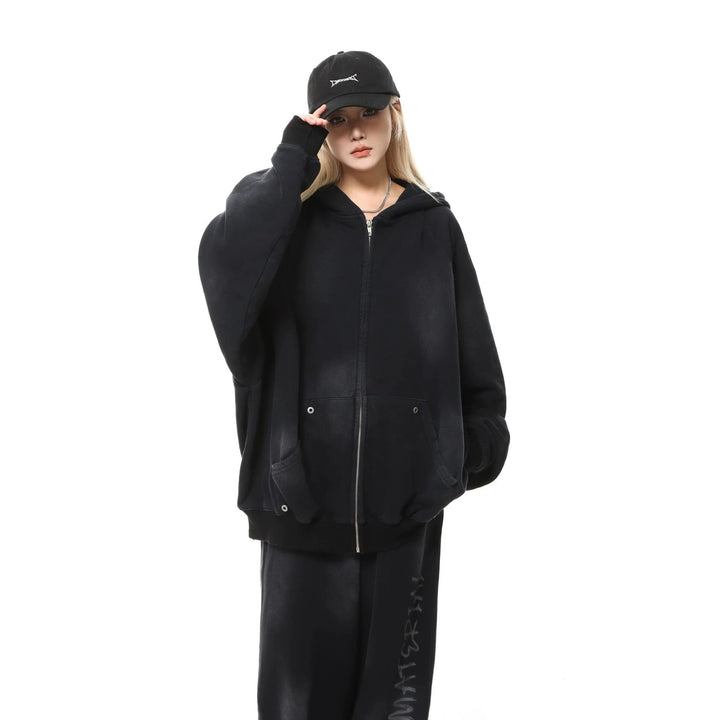 Unisex oversized hoodie with tie-dye wash and statement rear print Amarae